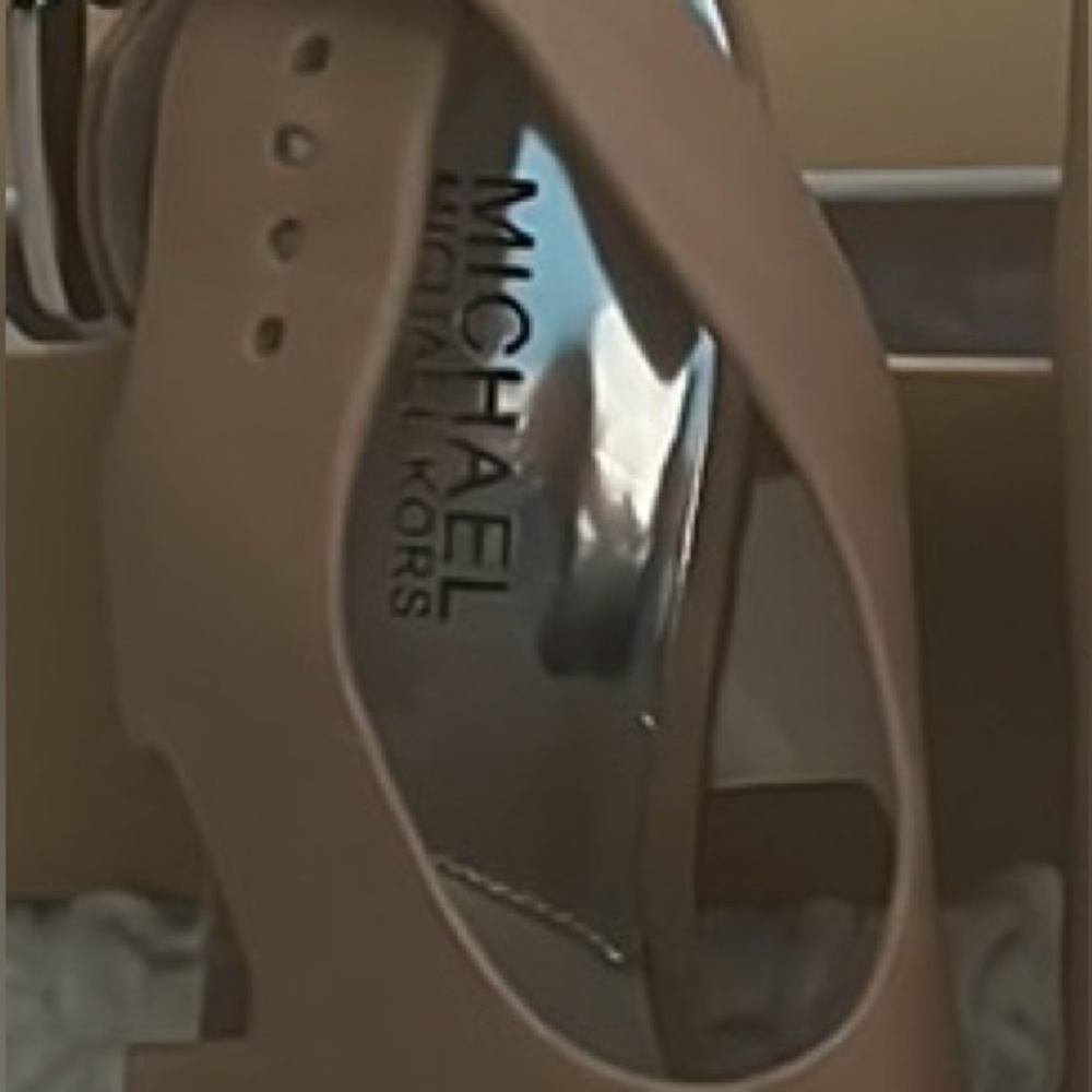 Michael Kors Carla Platform Women's Beige Platform Sandals - Picture 9 of 10